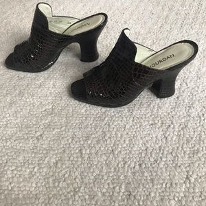 Vintage Charles Jourdan Mules crocodile look